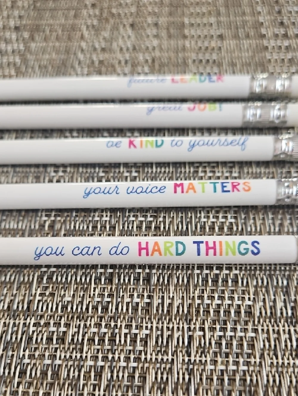 White Inspirational Message Pencils - Multipack